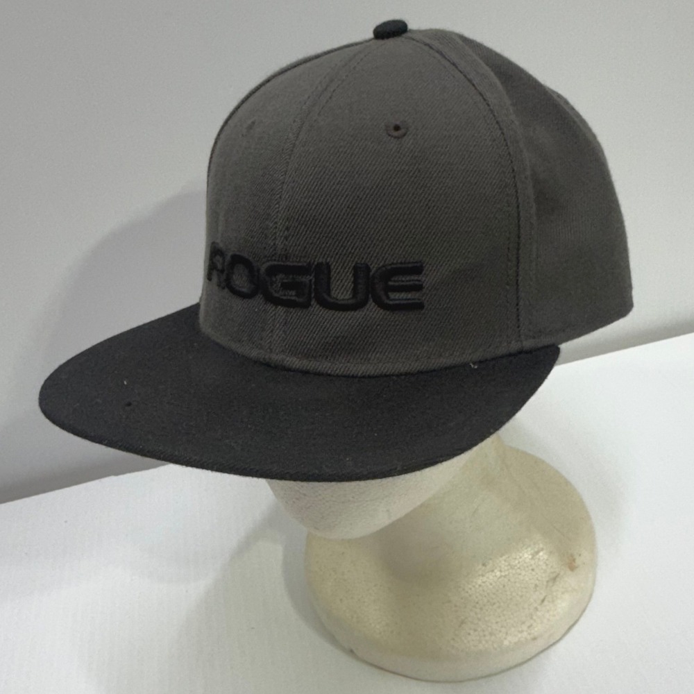 Rogue Fitness Otto 125-978 Gray Black Snapback Hat Flat Bill Crossfit Gym Cap